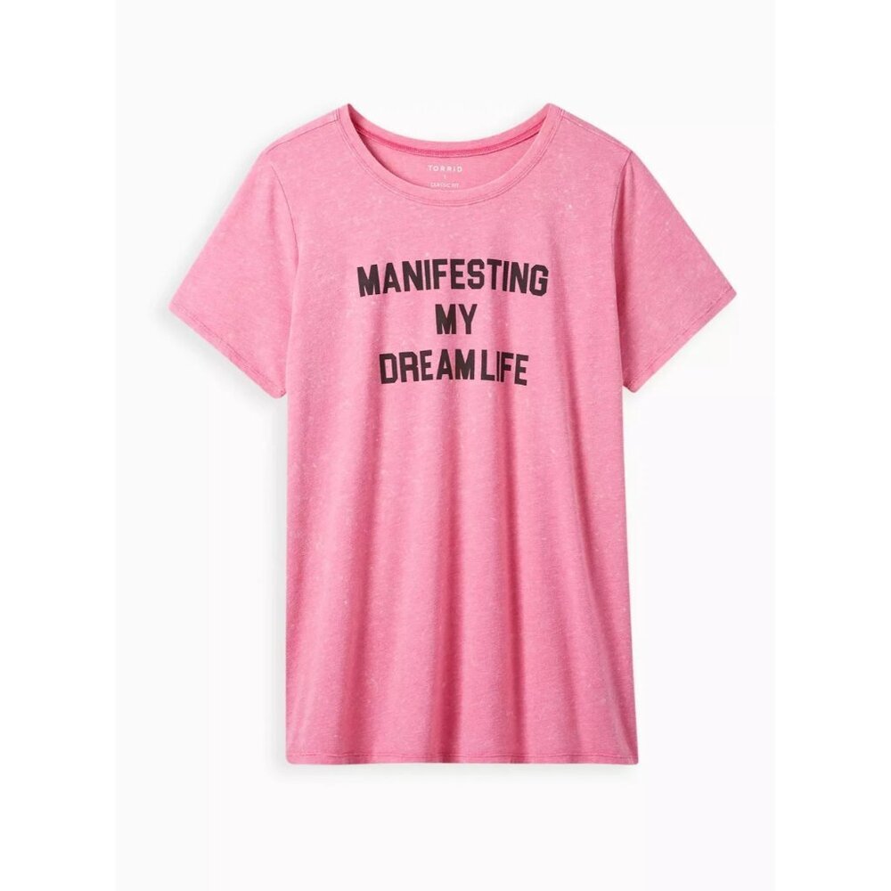 Torrid Signature Jersey Everyday Tee Dream Life Tie Dye Pink Size 3 (3X) NWT